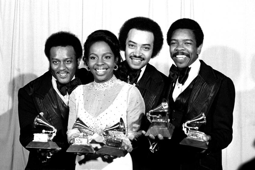 Gladys Knight and The Pips backstage at the 16th Annual Grammy Awards at the Hollywood Palladium in 1974.