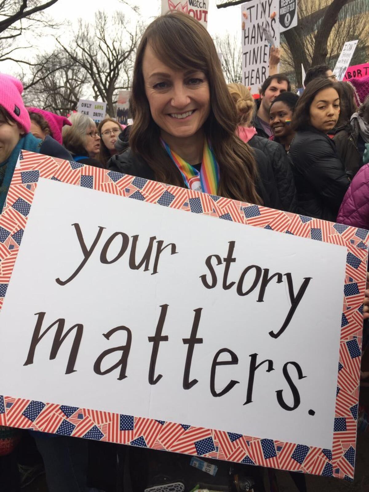 Desta Goehner, a marcher from Thousand Oaks.