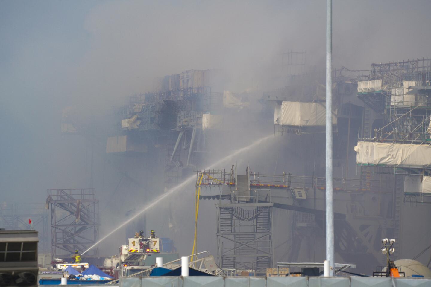 Inferno on San Diego Navy ship Bonhomme Richard into second day