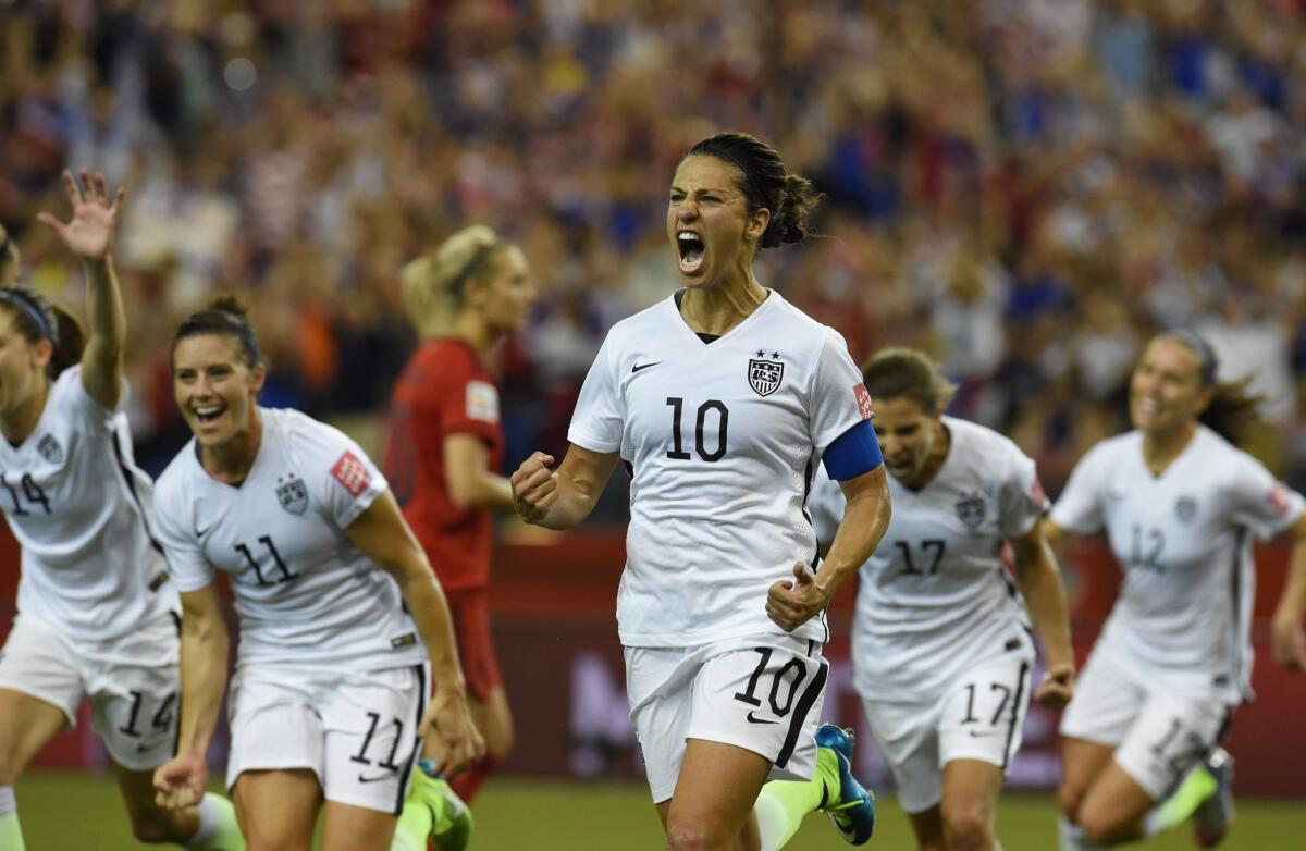Carli Lloyd was a force for the U.S. during its World Cup championship run last year.