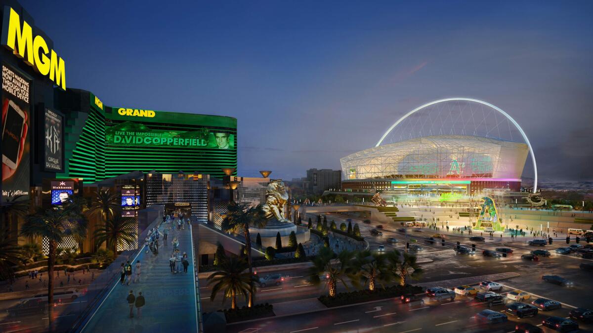 Representación del propuesto estadio de los Atléticos de Oakland para un nuevo estadio en Las Vegas 