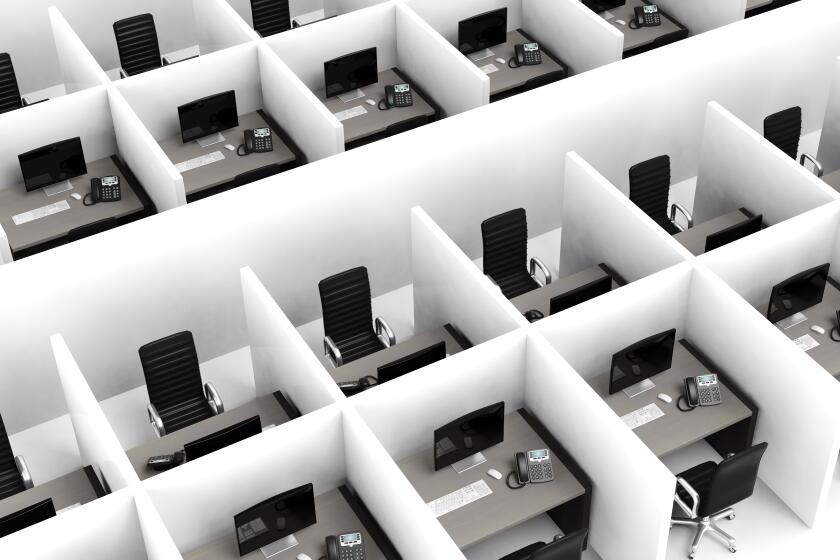 Interior of a modern office cubicles