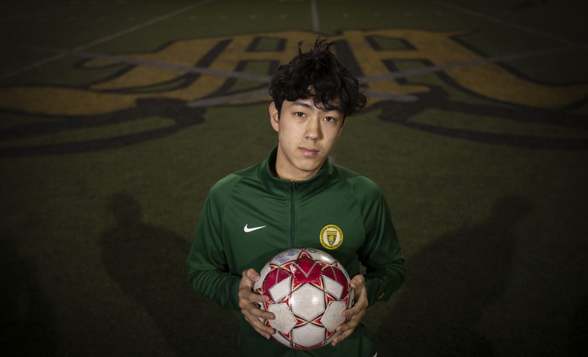 Moorpark High School senior soccer standout Justin Conyers.