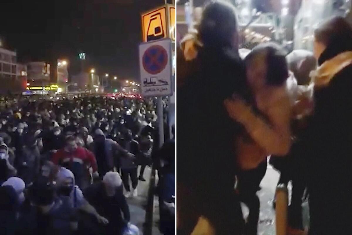 Photos from video purport to show violence against protesters in Iran.
