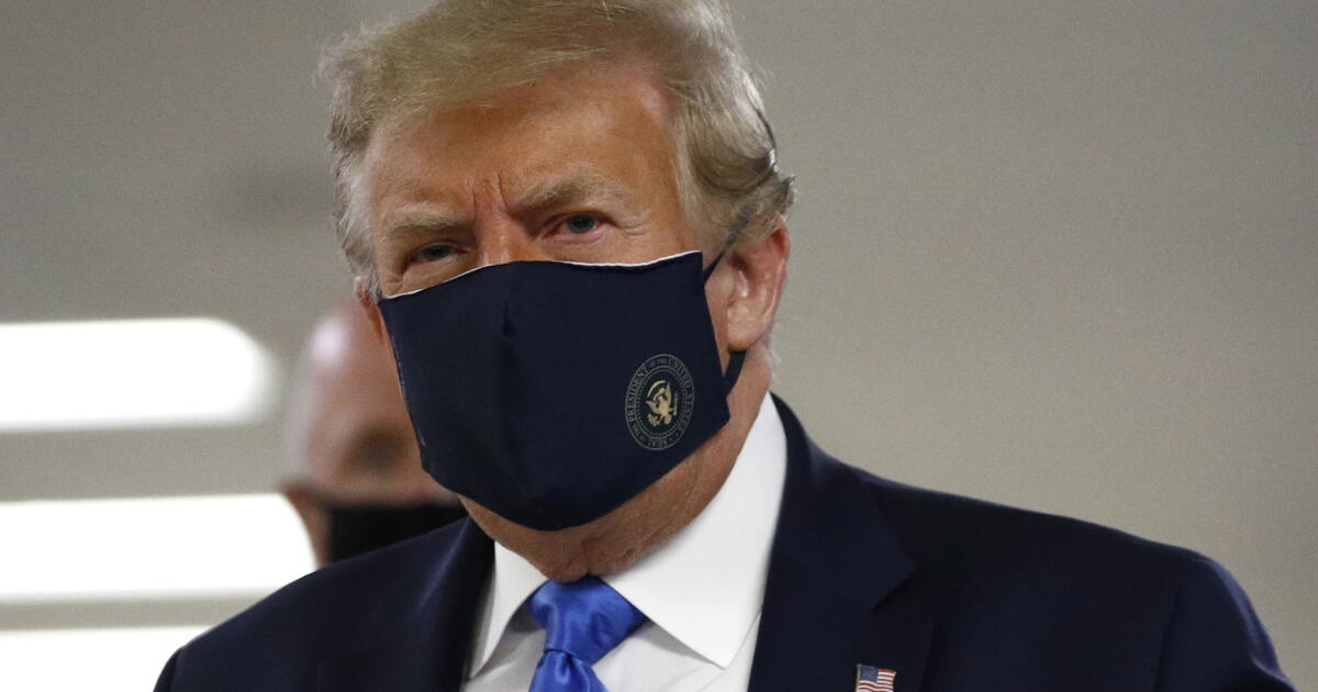 Mascarilla Facial Trump MAGA 2020 - Estampado Keep America Great, Talla única, Algodón Elástico, Color Azul