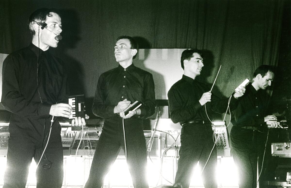 Kraftwerk in 1981, from left, Ralf Hütter, Florian Schneider, Wolfgang Flür and Karl Bartos.