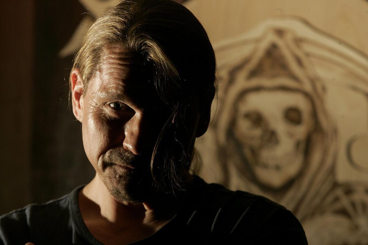 Kurt Sutter on the set of "Sons of Anarchy" in 2010.