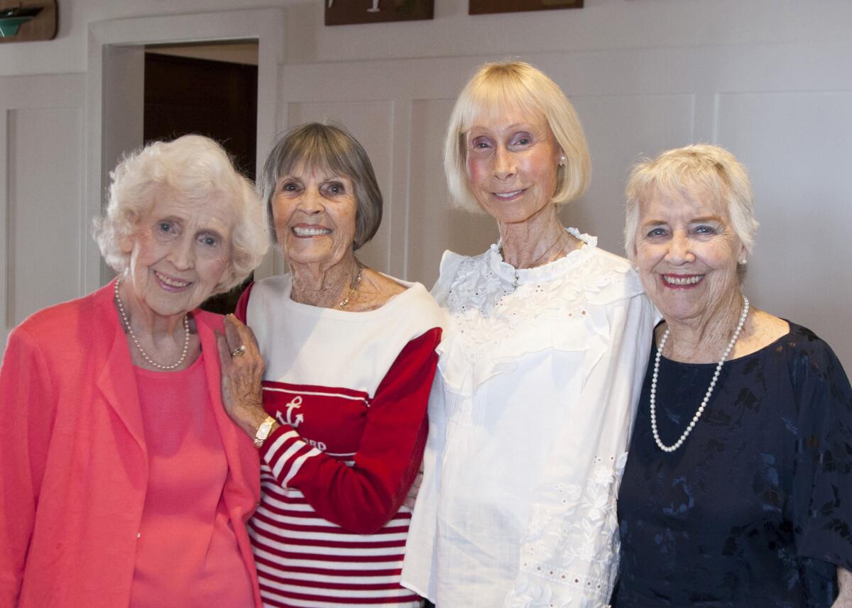 Hutchins Consort founder Sharon McNalley, with Barbara Woods, Ruth Ann Woods, and Julie Jenkins at 2022 fundraising gala.