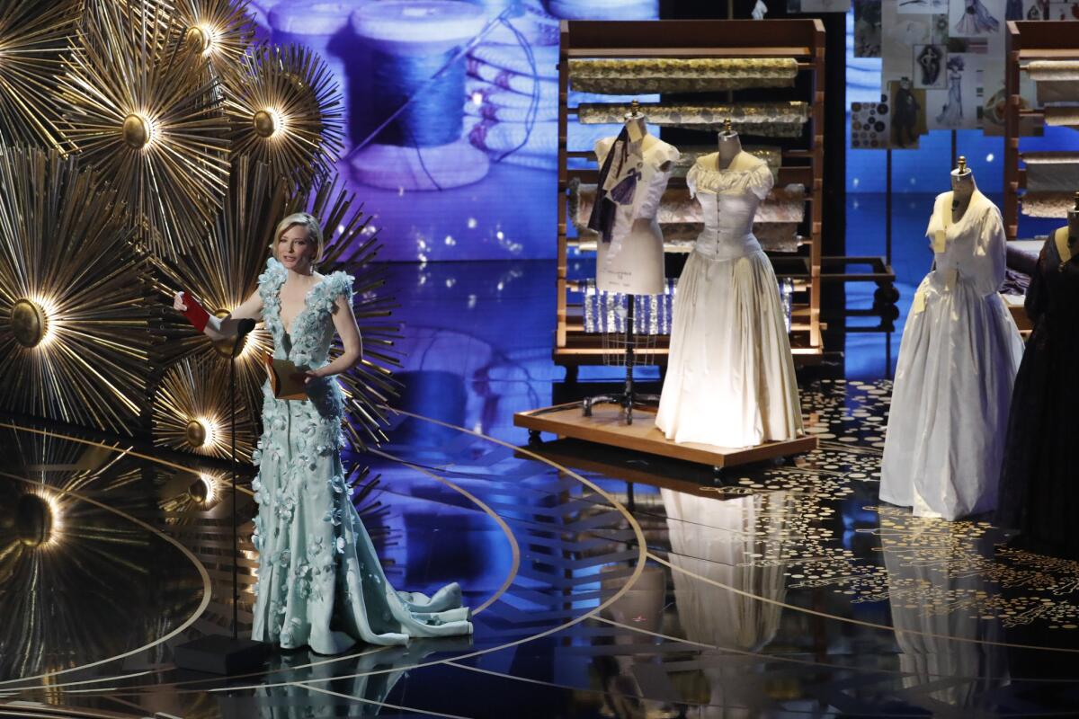 Cate Blanchett during the telecast of the 88th Academy Awards on Sunday.