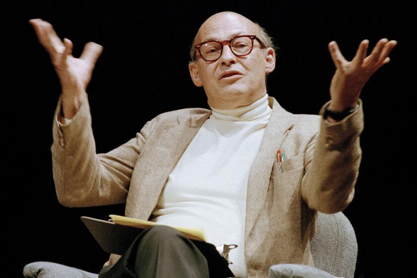 Marvin Minsky speaks during a 1987 panel discussion on artificial intelligence in Seattle.