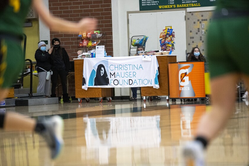 A banner hangs on the snack bar at the Christina Mauser Memorial Tournament at Edison High School on Monday.