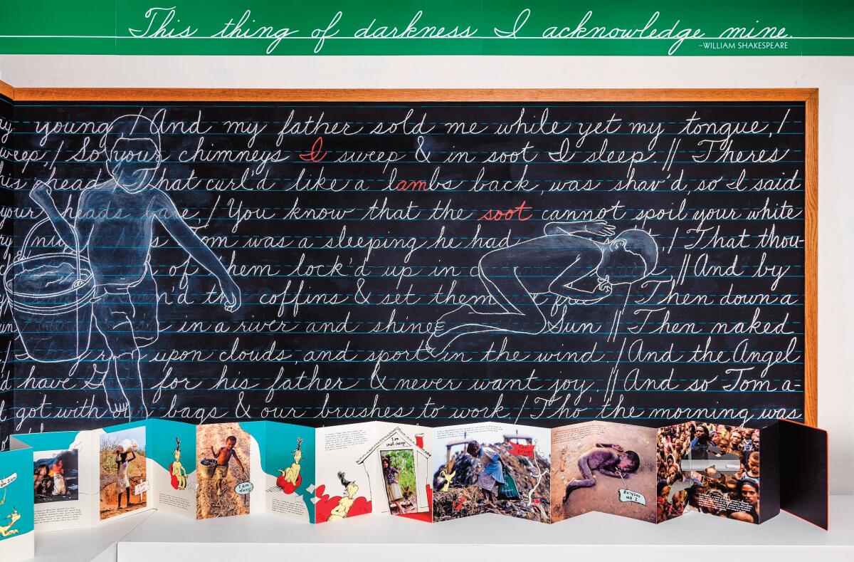 'This Thing of Darkness’ by Christine Oatman is part of her art exhibit, 'Christine Oatman: Stories of Innocence and Experience: Altered Mid-20th Century Children’s Books in Pedagogic Tableaux.' It is on display Jan. 11-March 7, 2020 at Athenaeum Music & Arts Library in La Jolla.