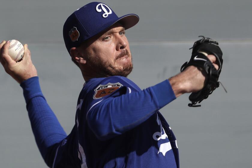 Dodgers pitcher Scott Kazmir seeks to solidify his place in the starting rotation and synchronize his mechanics.