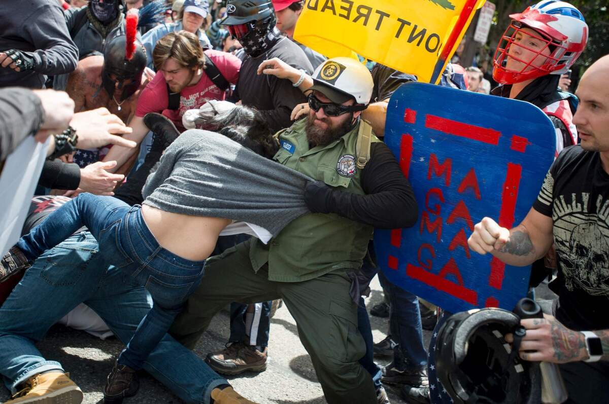 A rally in Berkeley caused fights to break out between Trump supporters and anti-Trump protesters in April 2017.