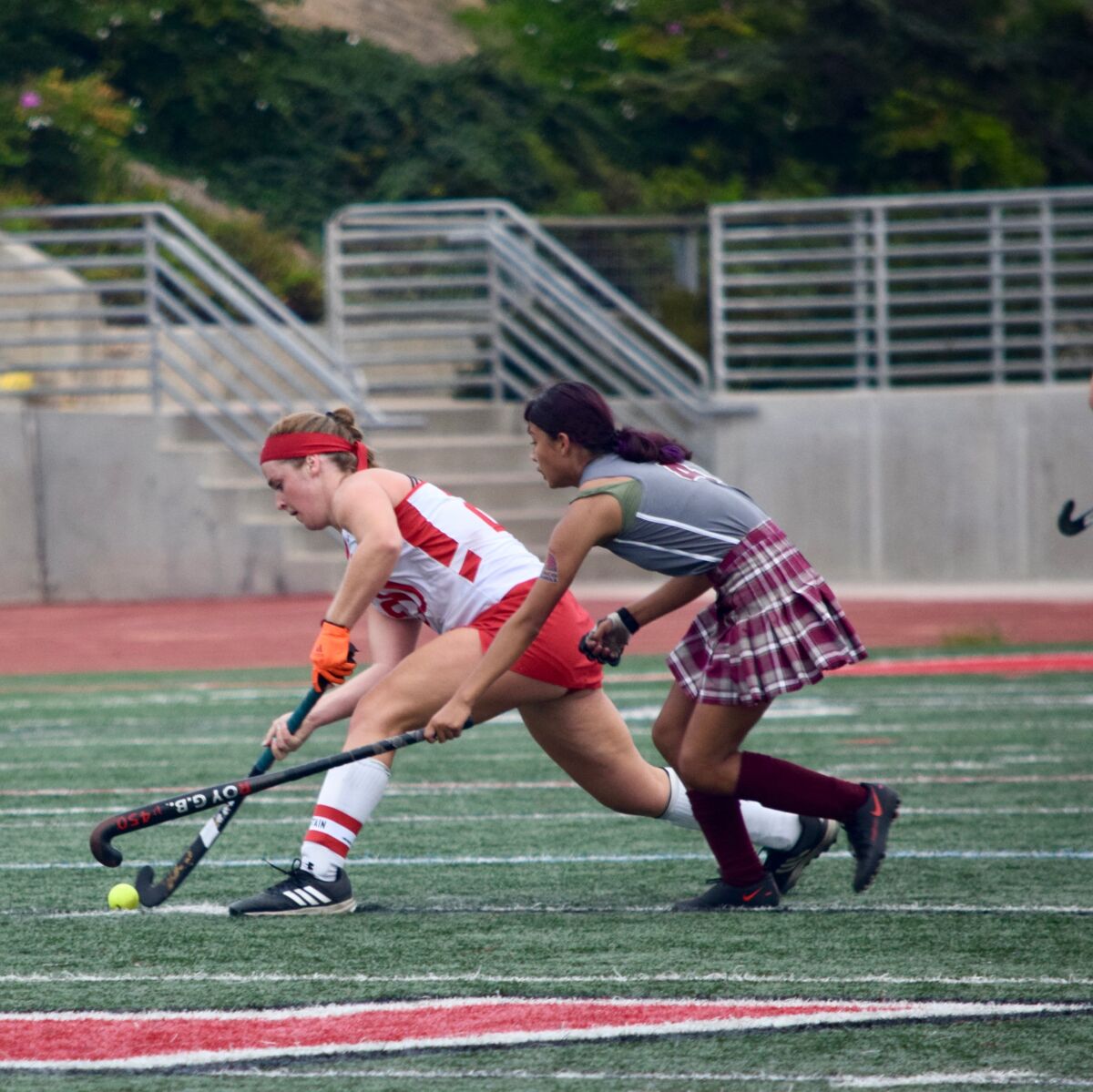 La Jolla High School's Sabine Knott (left) is one of the top field hockey defenders in San Diego, according to her coach.