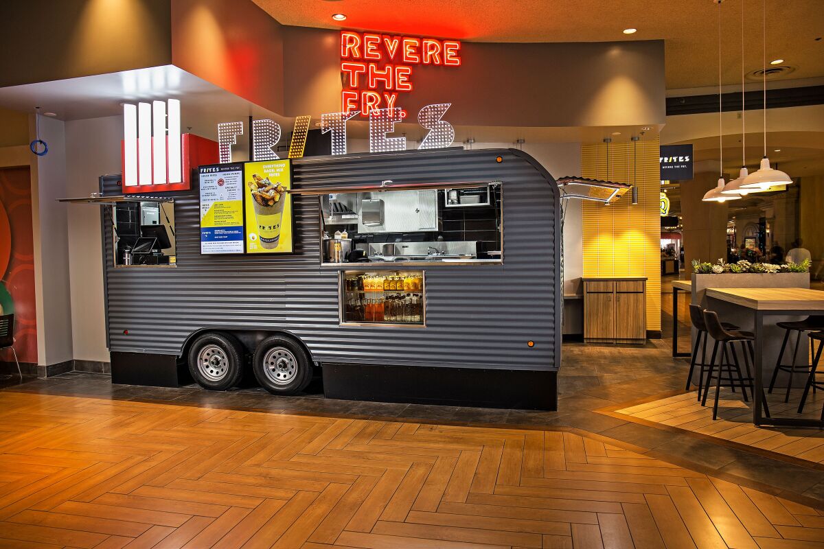 The Frites Las Vegas truck at the Excalibur has a sign that says it all: Revere the Fry