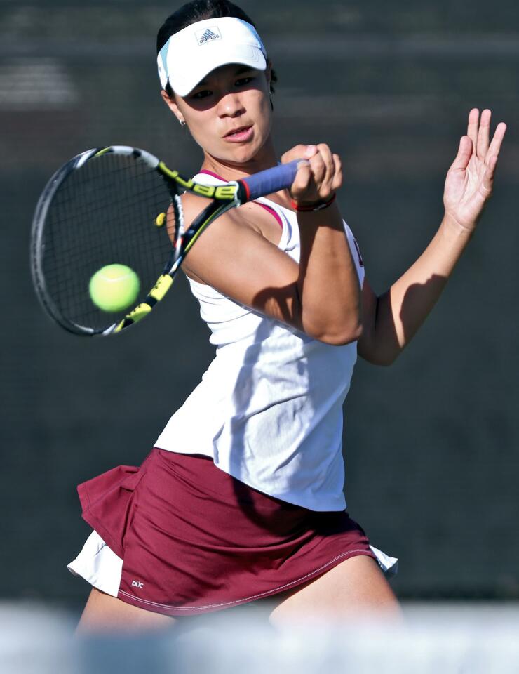 Photo Gallery: Huntington Beach High girls tennis vs. Laguna Beach in CIF Div 3 championship match