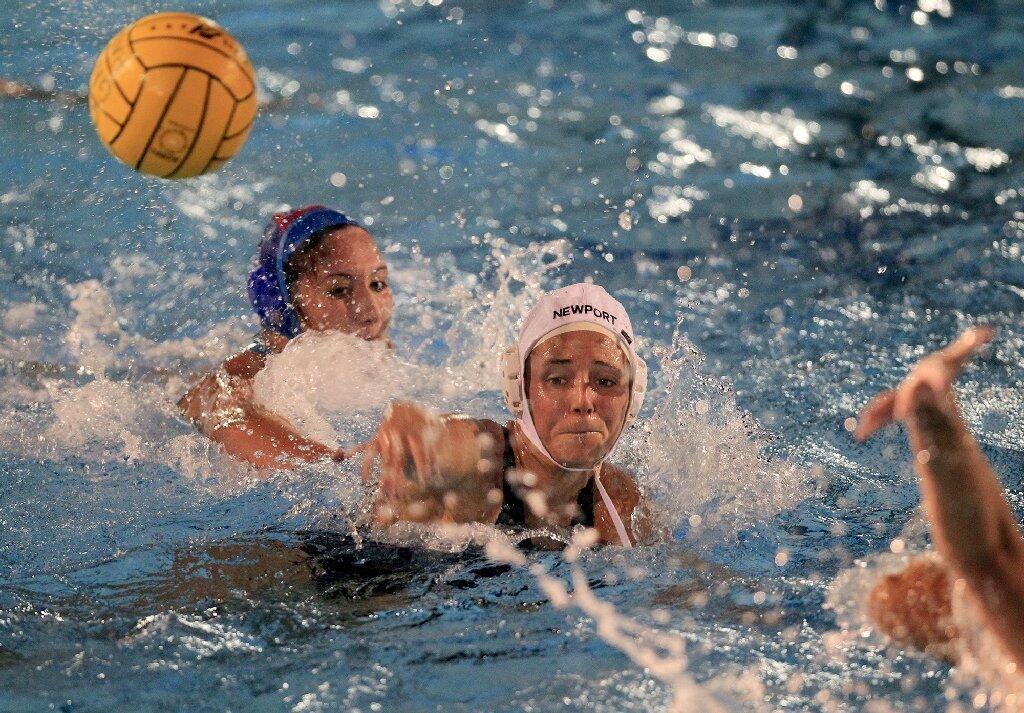 Newport Harbor High's Heidi Fults competes during the first half against Corona del Mar in the Battle of the Bay match on Friday.