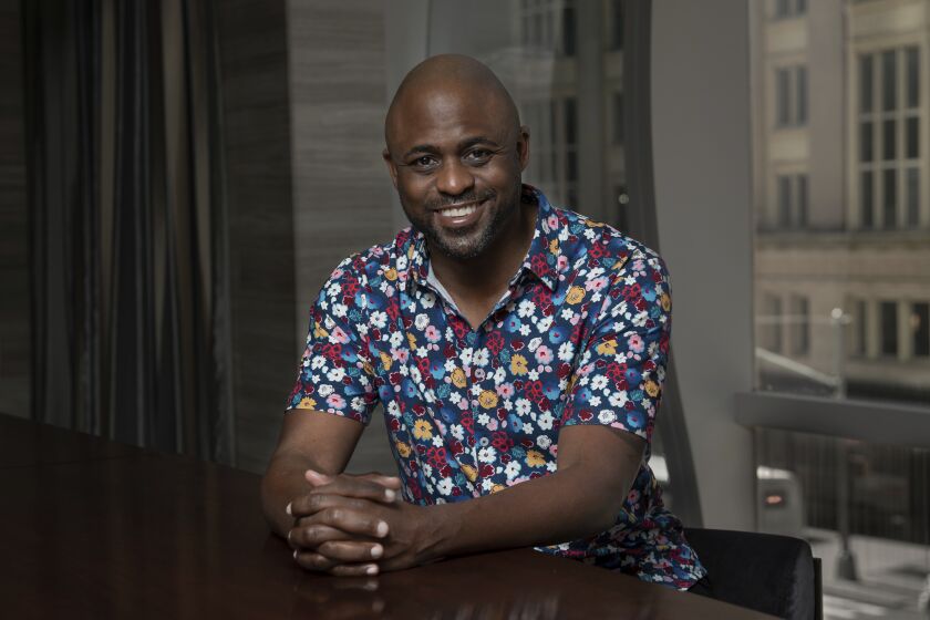 Actor, comedian and singer Wayne Brady poses for a portrait at the Park Hyatt Hotel in New York on May 19, 2021 to promote his new spoken word track, "A Piece by the Angriest Black Man in America (or, How I Learned to Forgive Myself for Being a Black Man in America)." It appears on "Transformation: Personal Stories of Change, Acceptance, and Evolution," actress Glenn Close's new spoken word jazz album with Grammy-winning jazz musician Ted Nash, released this month. (Photo by Christopher Smith/Invision/AP)