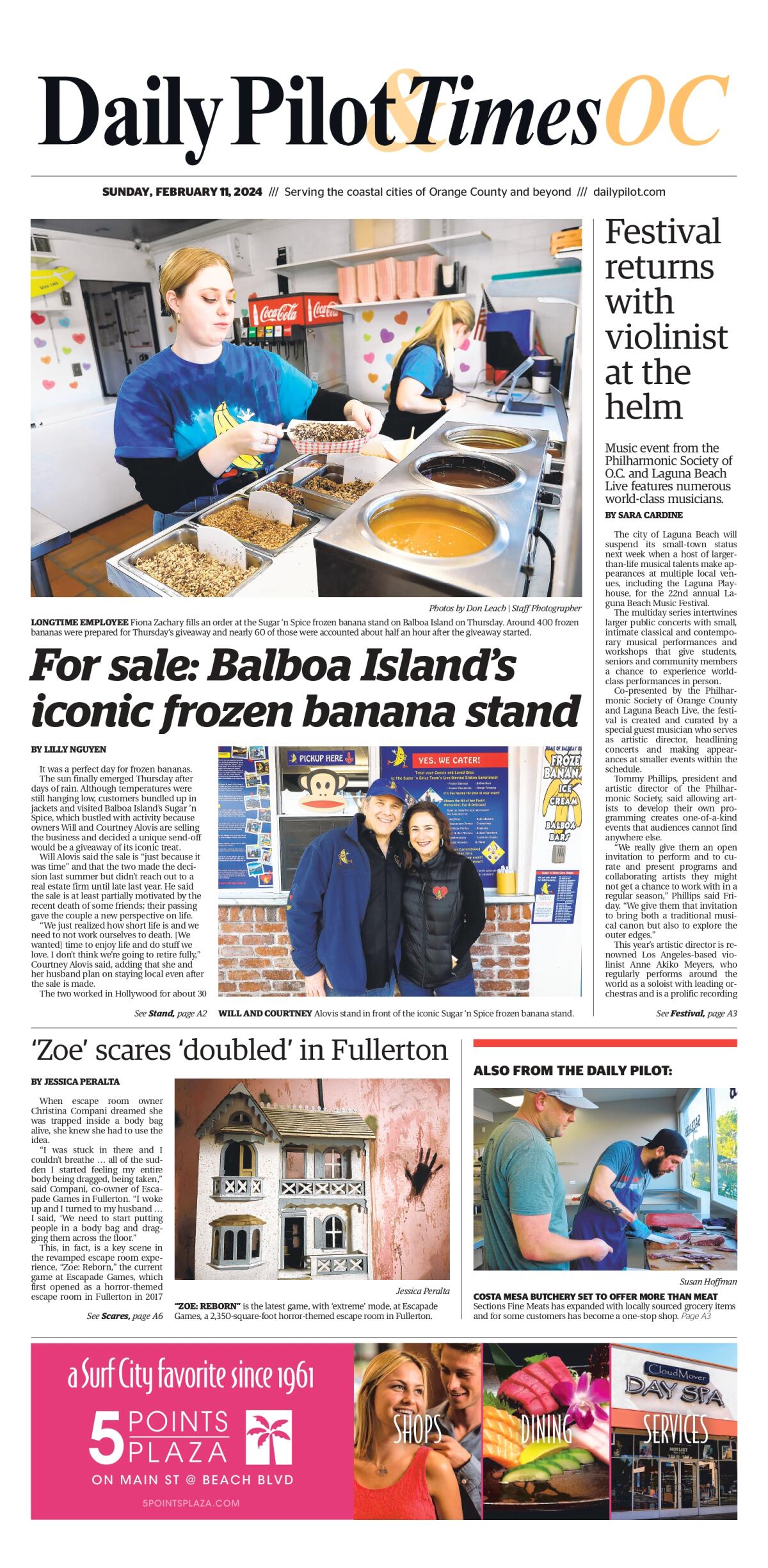 Front page of the Daily Pilot & TimesOC e-newspaper for Sunday, Feb. 11, 2024.