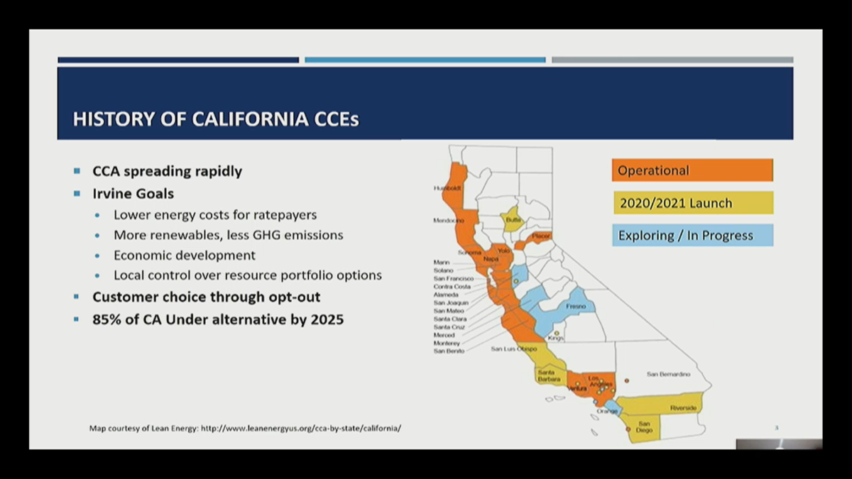 Many areas of California are either in CCE energy agreements or launching them soon.
