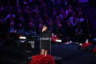 LOS ANGELES, CA., ÊÊVanessa Bryant speaks at the Kobe & Gianna Bryant Celebration of Life on Monday at Staples Center on Monday 24, 2020 (Wally Skalij / Los Angeles Times)