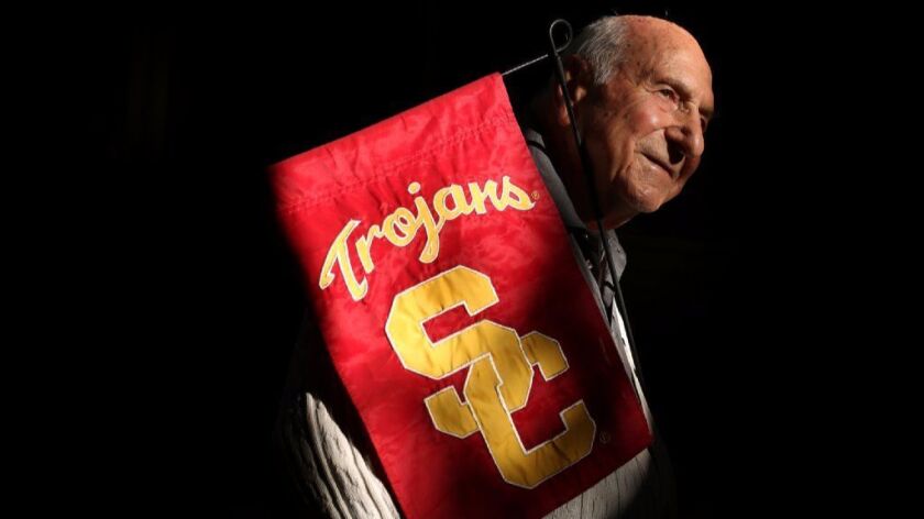 Andrew Marincovich, 95, went to UCLA for one semester but played for USC in the 1944 Rose Bowl before shipping off to fight in World War II.