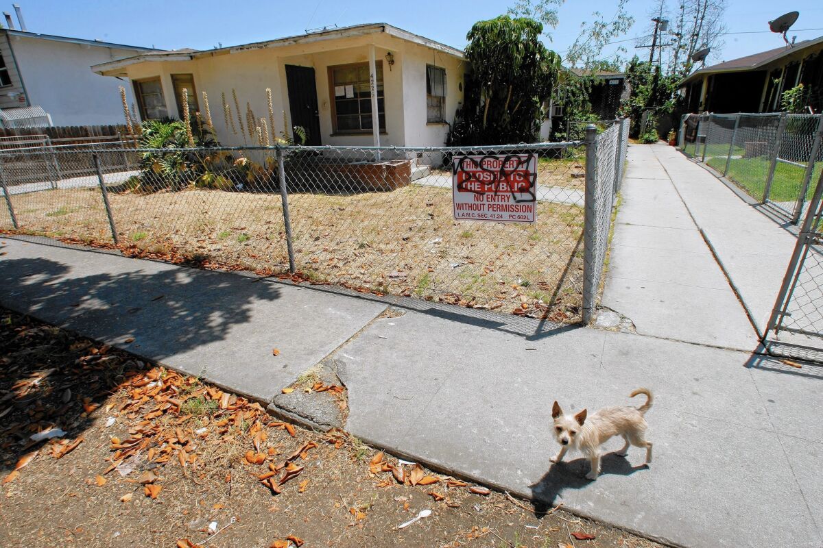 The Los Angeles City Council wants to take away bank ownership of eyesore vacant properties in the city.