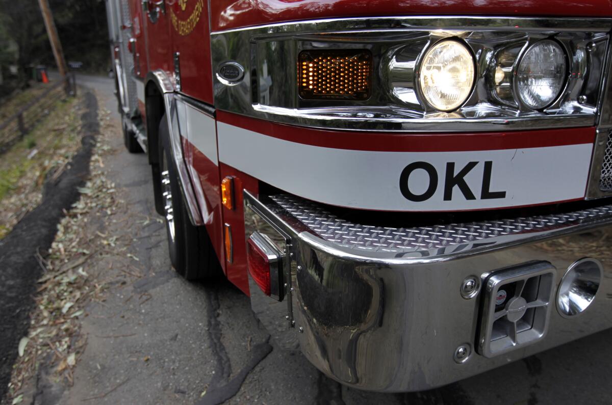 An Oakland Fire Department truck.