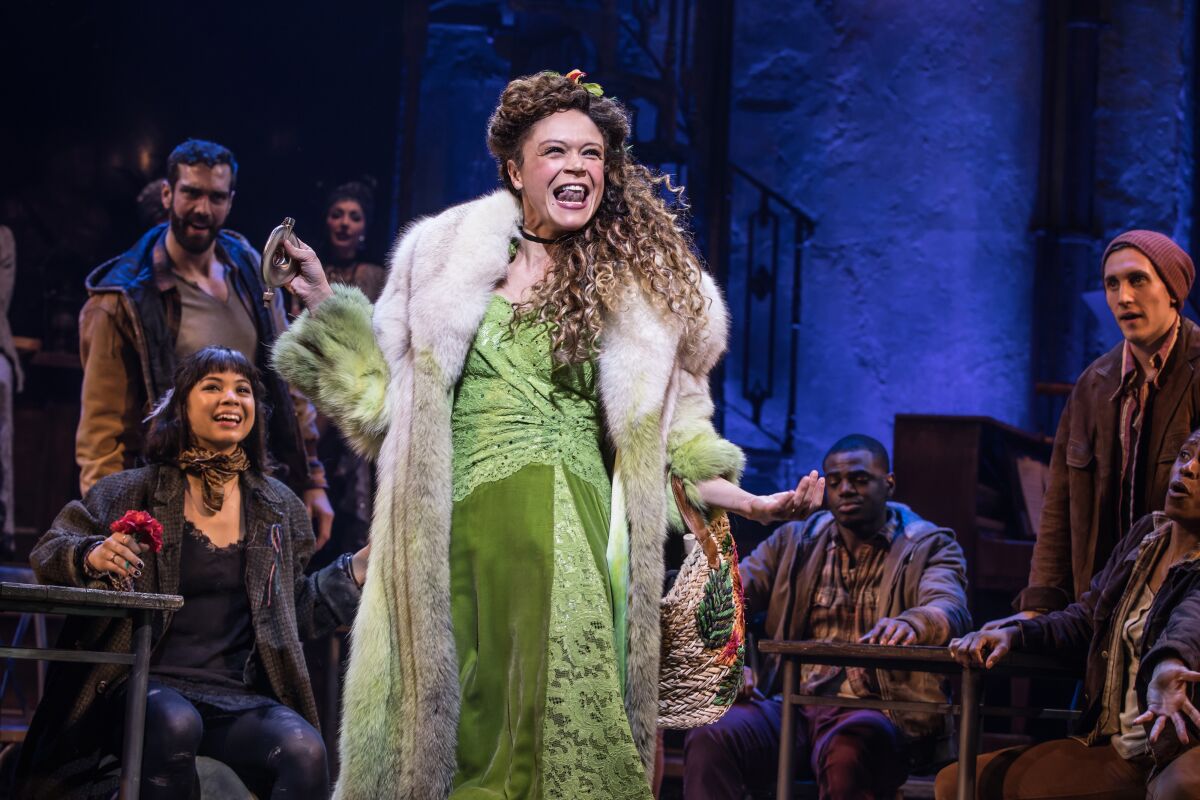 Amber Gray in "Hadestown" on Broadway.