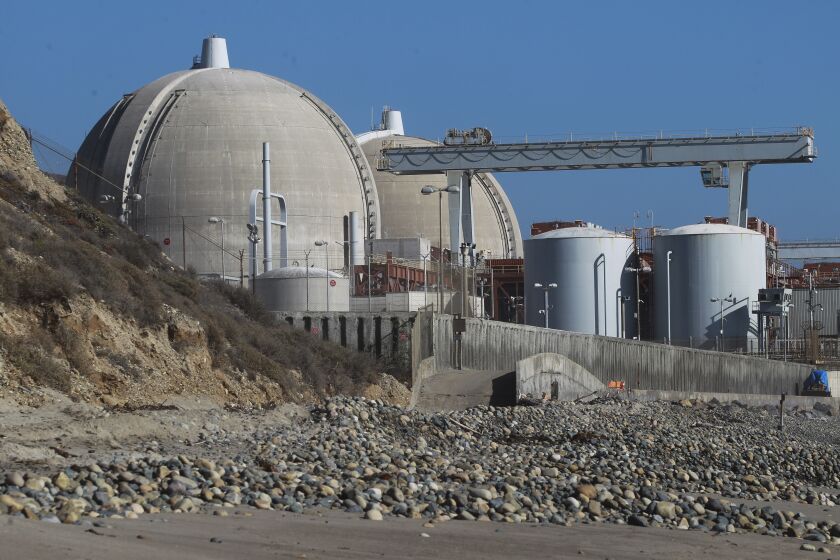The San Onofre Nuclear Generating Station viewed from San Onofre State Beach, California on Thursday, October 17, 2019.