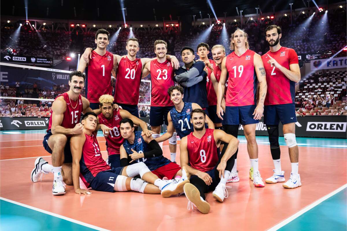 Mason Briggs (21) was the only college player on the U.S. team in the FIVB World Championships.