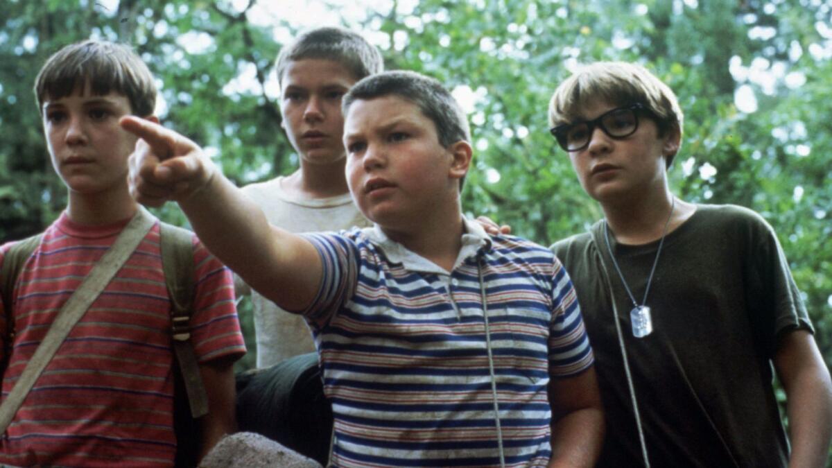 From left; Wil Wheaton, River Phoenix, Jerry O'Connell and Corey Feldman in 1986's "Stand by Me."