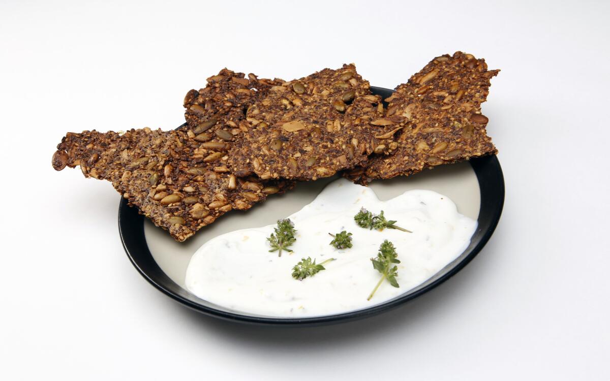 Leona's seeded crackers and cheese