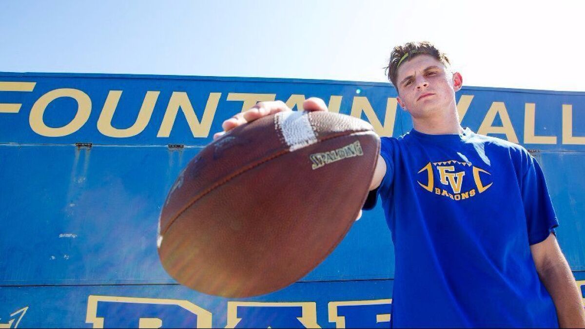 Fountain Valley quarterback Nick Welch has passed for 489 yards and six touchdowns, and also rushed for 155 yards and two scores in two games this season.