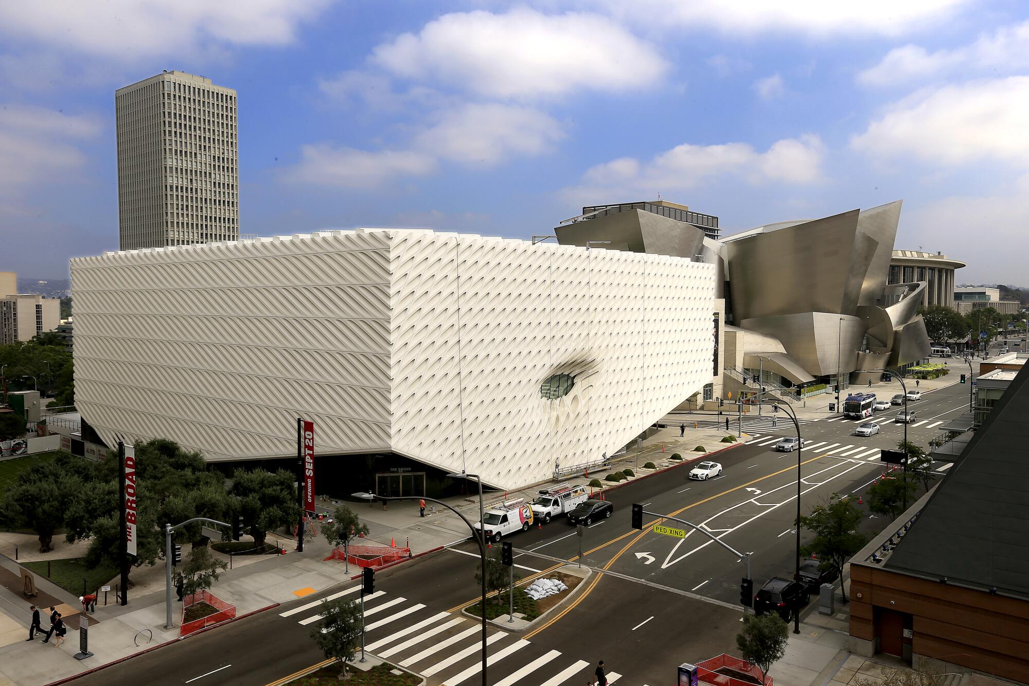 A view of the exterior of the Broad.