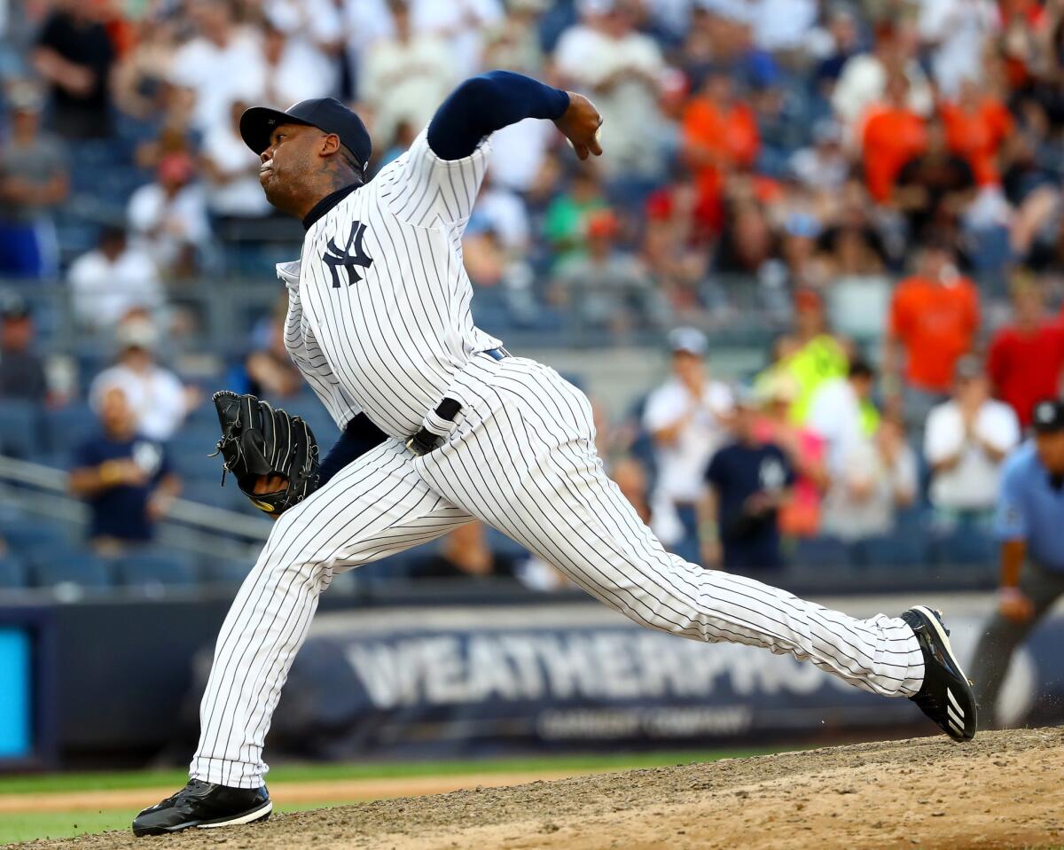 Aroldis Chapman is going from New York to Chicago.