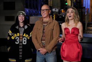 SATURDAY NIGHT LIVE -- Episode 1868 -- Pictured: (l-r) Musical guest Billie Eilish, Host Michael Keaton and Chloe Fineman during Promos on Thursday, October 17, 2024 -- (Photo by: Rosalind O'Connor/NBC)