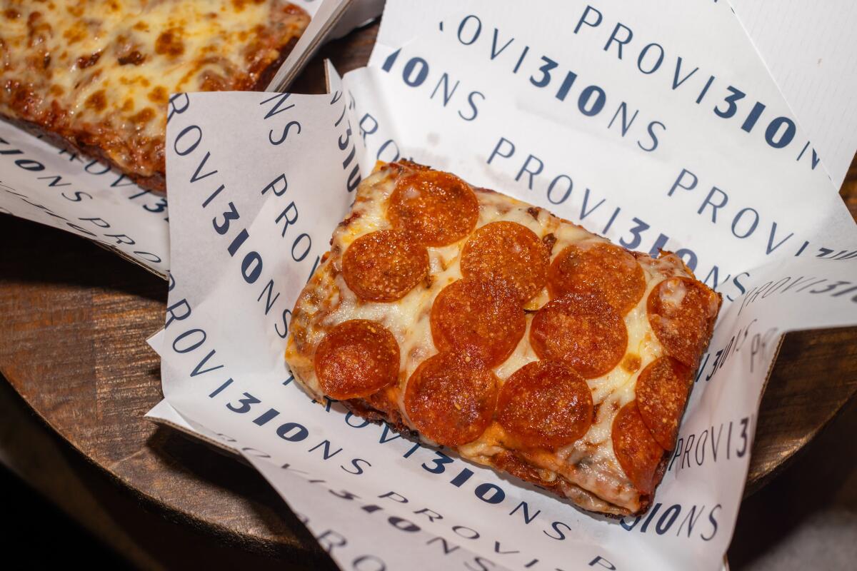 Detroit-style pizza will be on the menu at the new Intuit Dome.