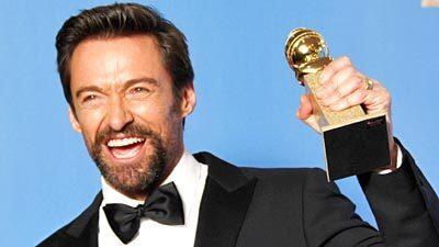 Hugh Jackman, who won best actor in a comedy or musical for "Les Miserables."