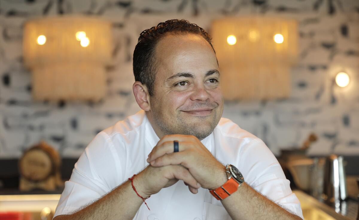 Roberto Alcocer, San Diego's newest Michelin-starred chef, inside his Oceanside contemporary Mexican restaurant, Valle.