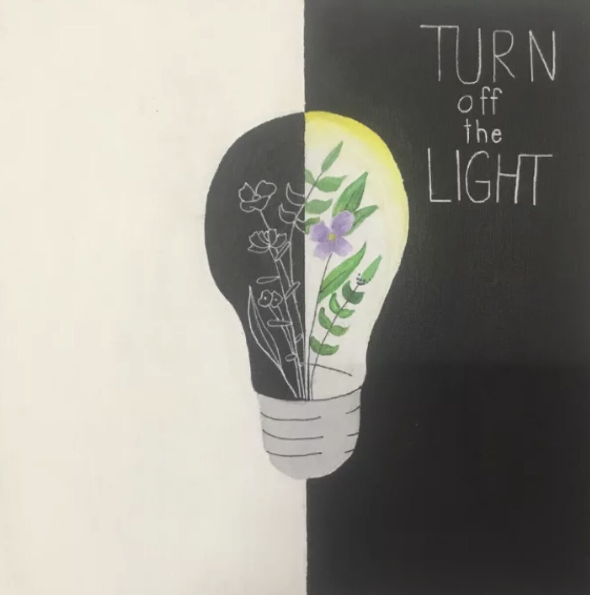 Solana Pacific sixth grade student Cici Mei created artwork, called “Turn Off the Light”.