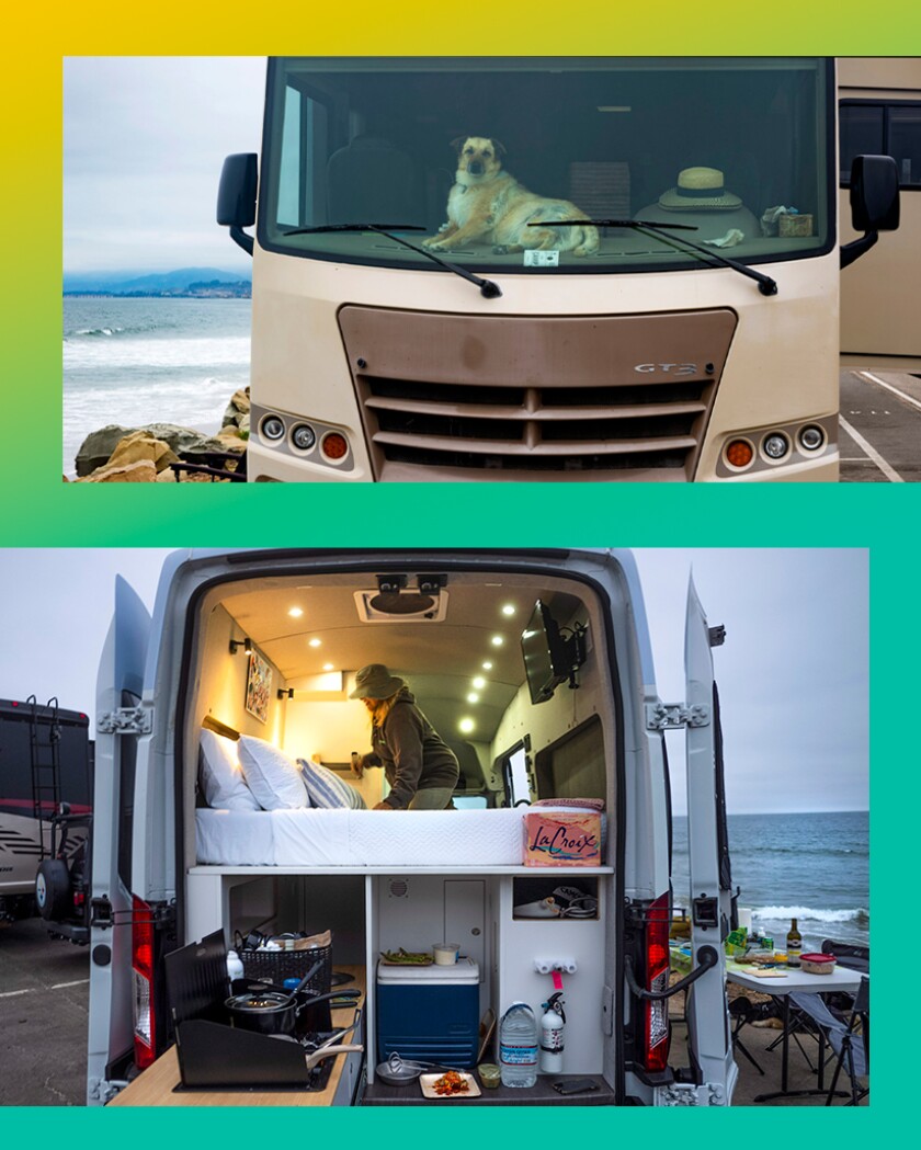 Van life scenes from Rincon Parkway Campground in Ventura.
