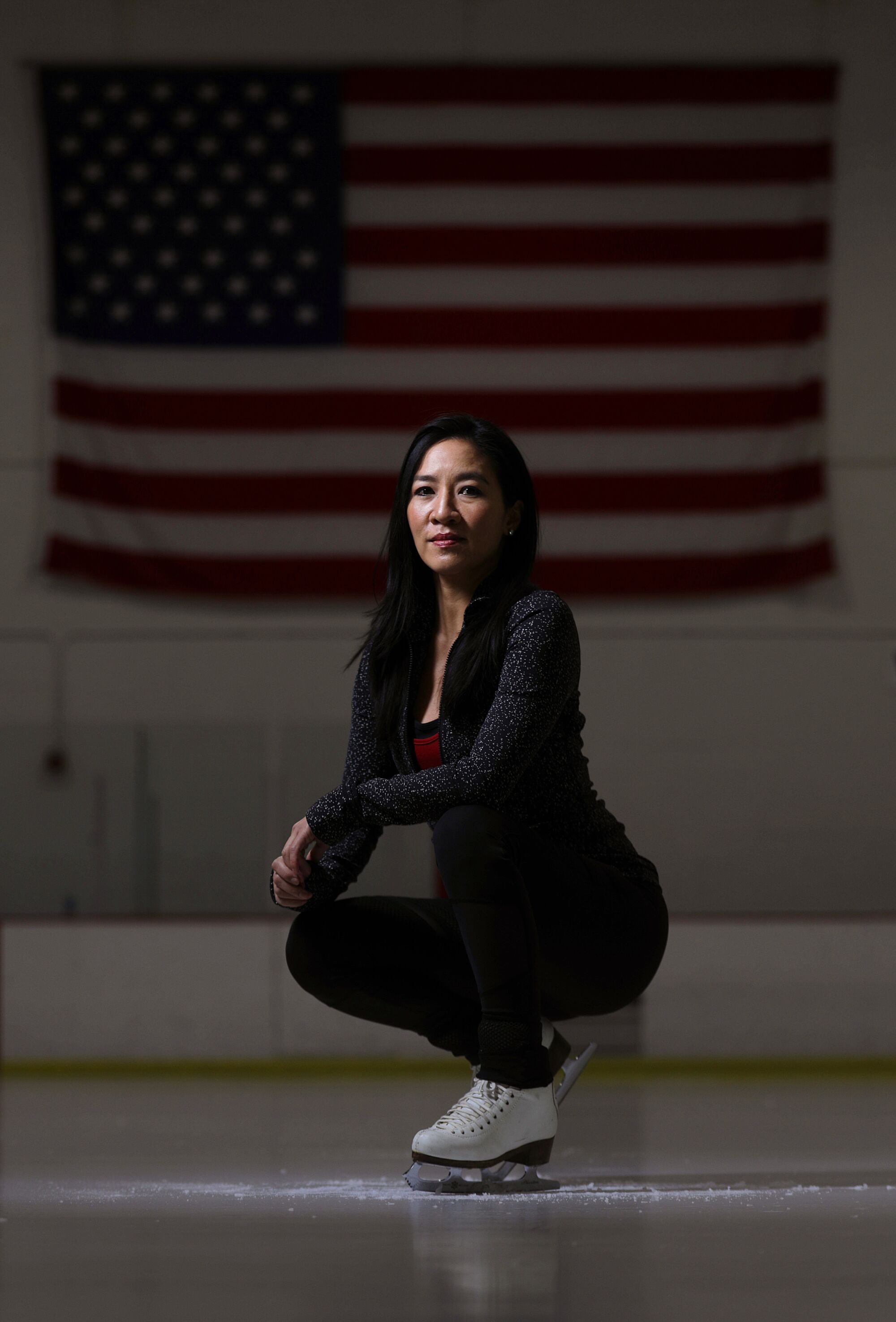 Michelle Kwan is photographed at her family's ice rink at East West Ice Palace in Artesia, California.