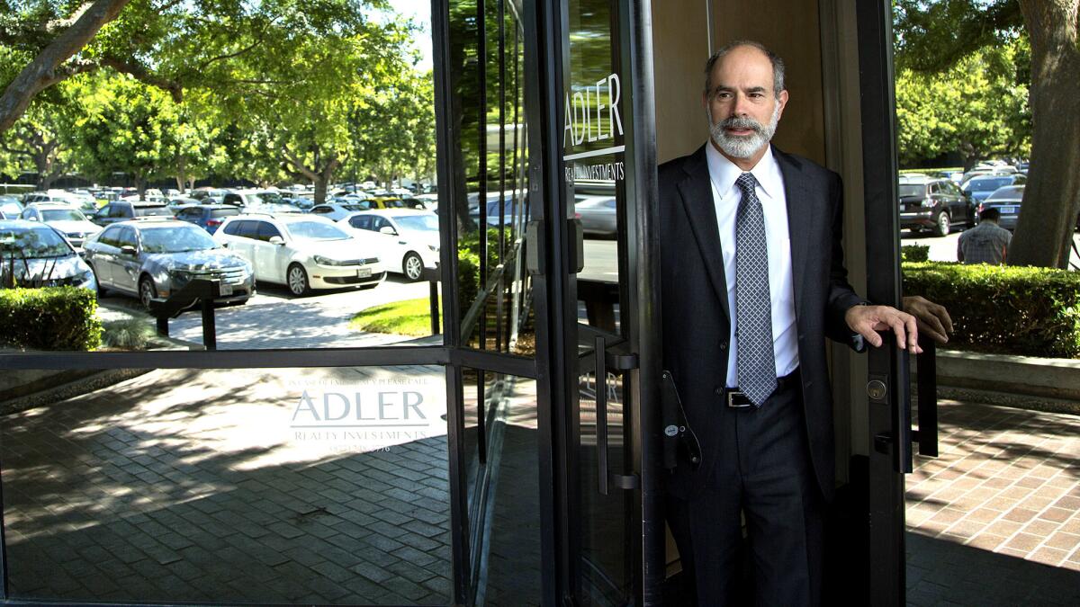 Developer Michael Adler at his Warner Center Corporate Park in Woodland Hills.