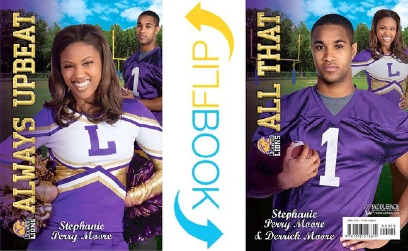 The covers of the Urban Flip Books 'Always Upbeat' and 'All That.' The books are told from two perspectives: a girl's and a boy's.