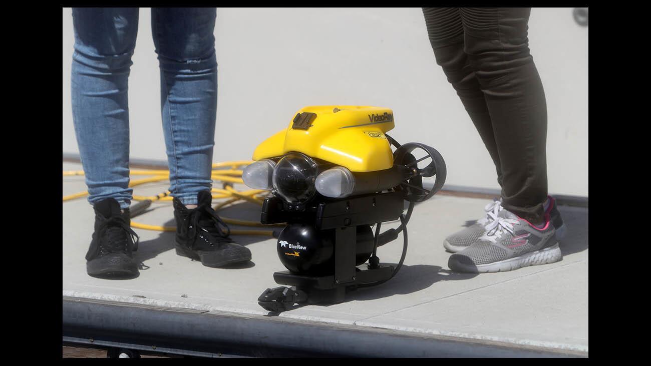 Photo Gallery: Clark Magnet High School Environmental Geographic Information Science students do research at the mouth of the L.A. River