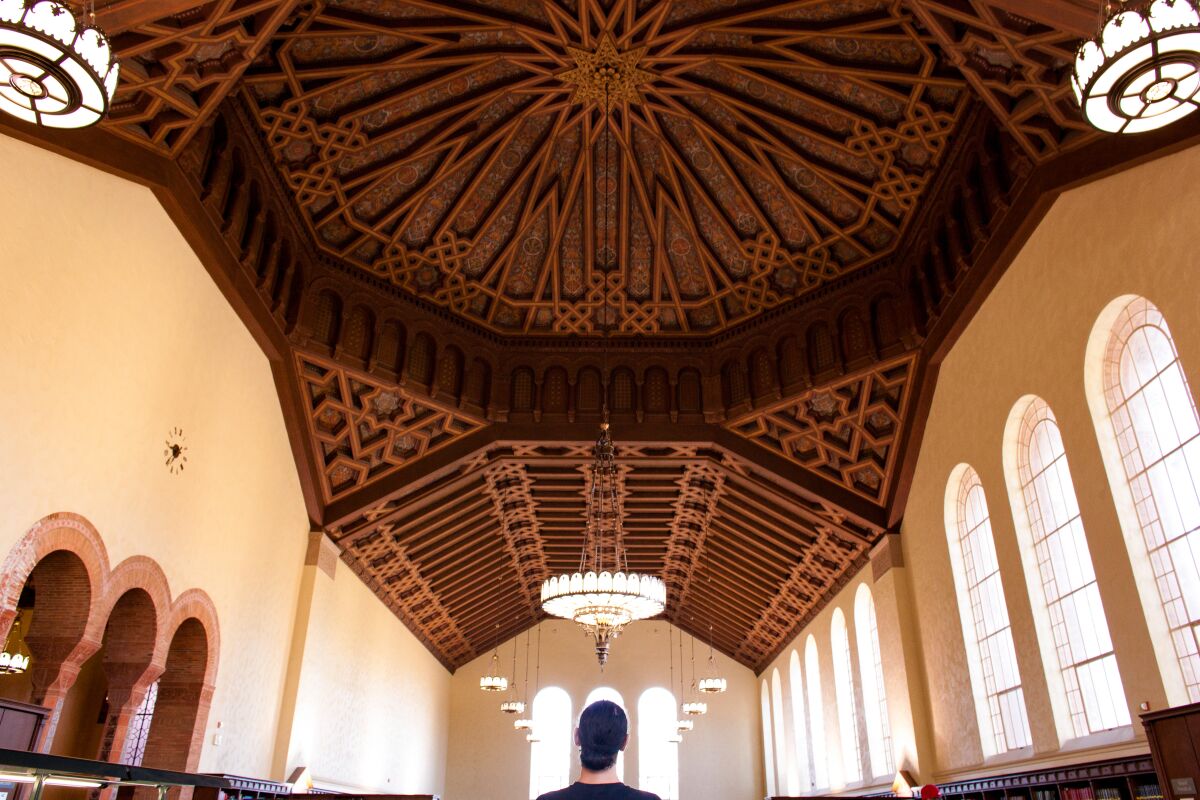 A Moorish dome in a library reading room.