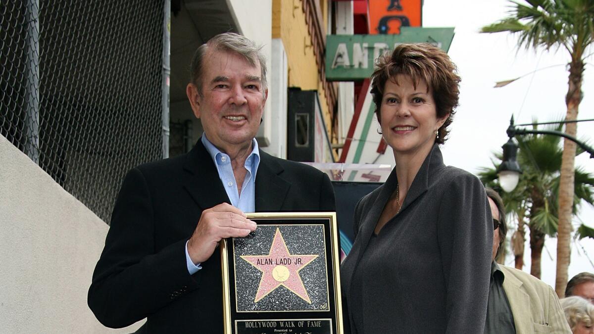 Producer Alan Ladd Jr., left, with his wife Cindra Ladd in a 2007 file photo on the Hollywood Walk kof Fame.