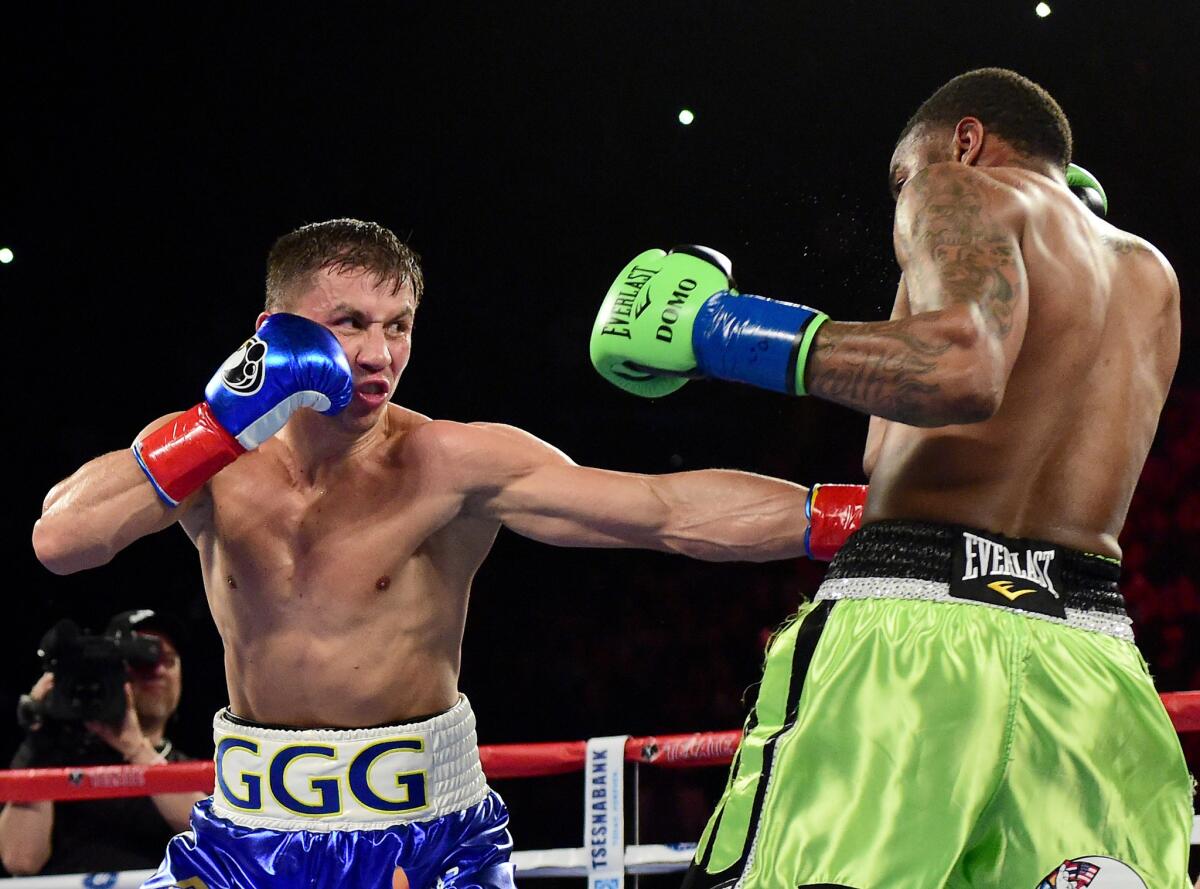 Gennady Golovkin knocked out Dominic Wade in the second round on April 23 at The Forum.